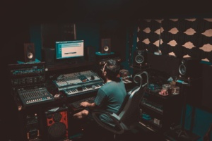 music production in the studio